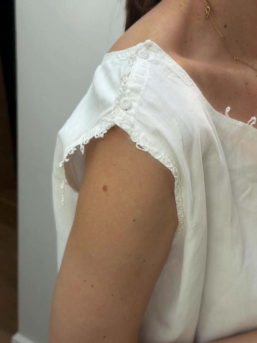 Antique white cotton nightgown