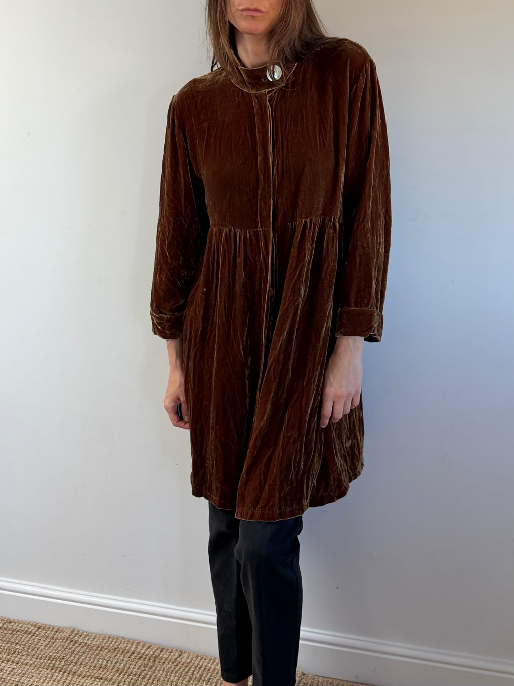 Silk Velvet Smock Dress
