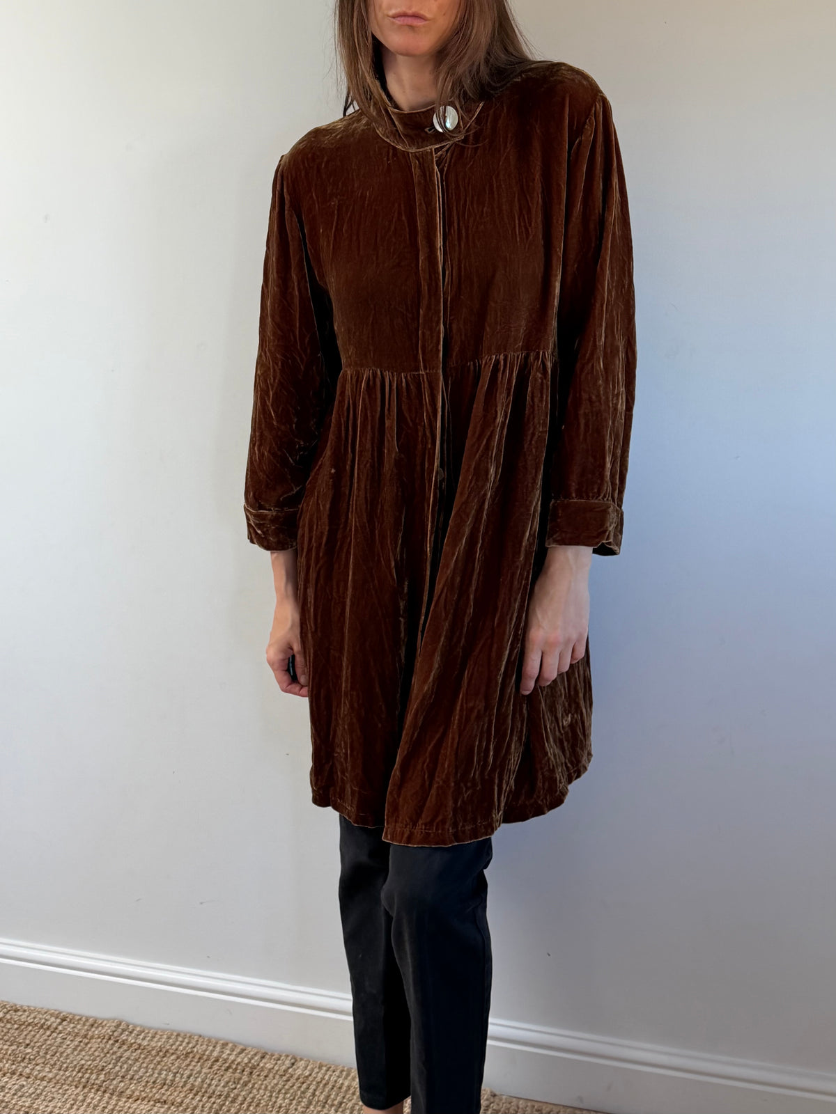 Silk Velvet Smock Dress