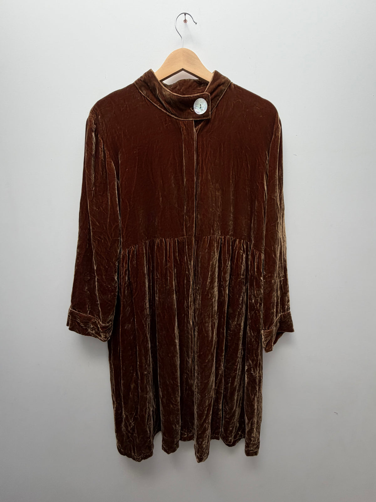 Silk Velvet Smock Dress