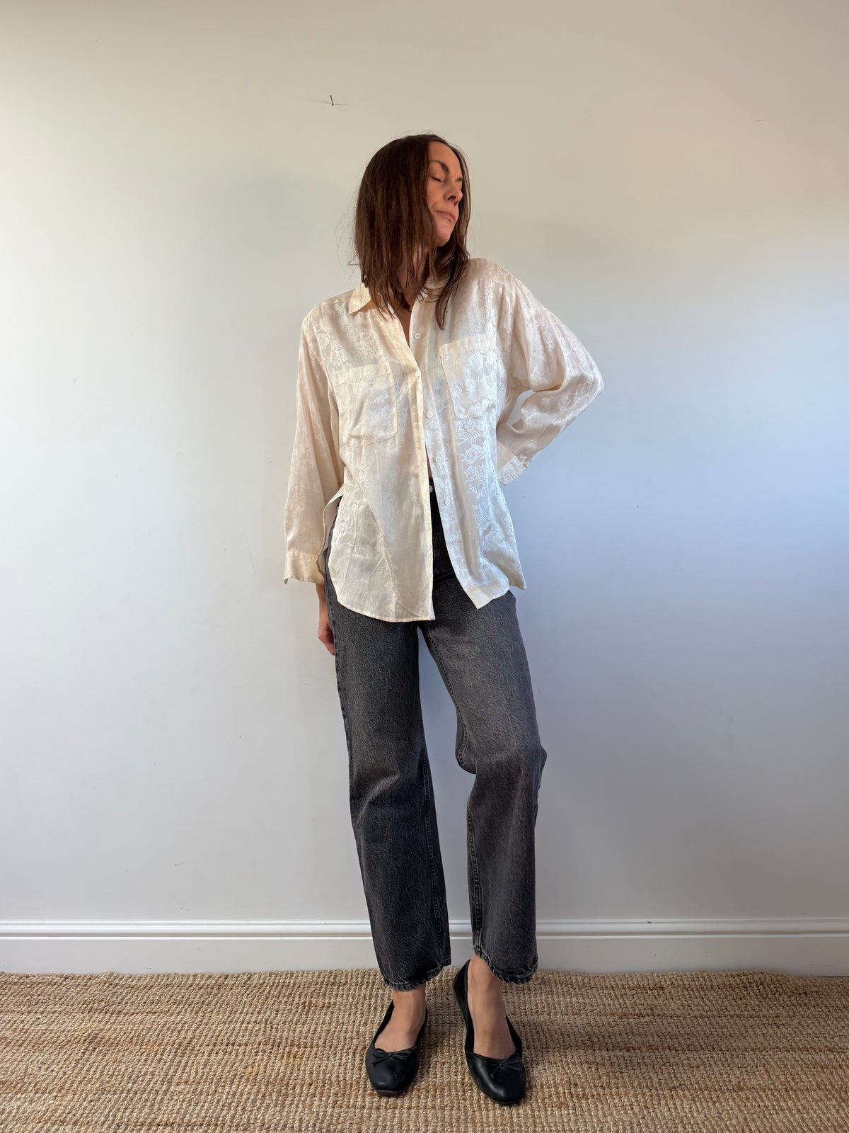 Floral Jacquard Blouse