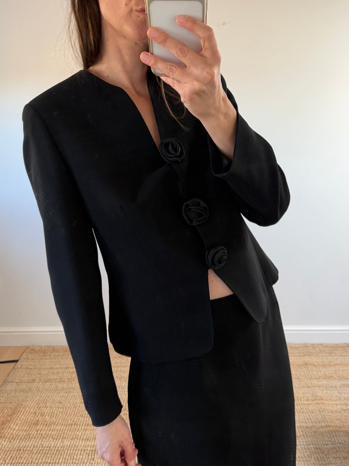 Vintage Black Skirt Suit