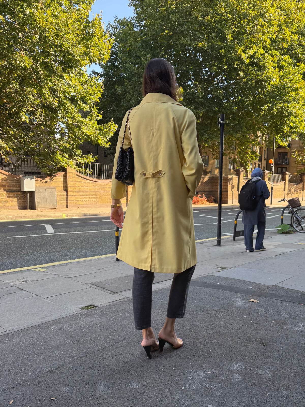 70s Butter Yellow Mac Coat