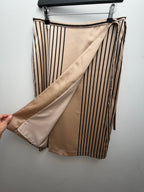Striped Wrap Midi Skirt