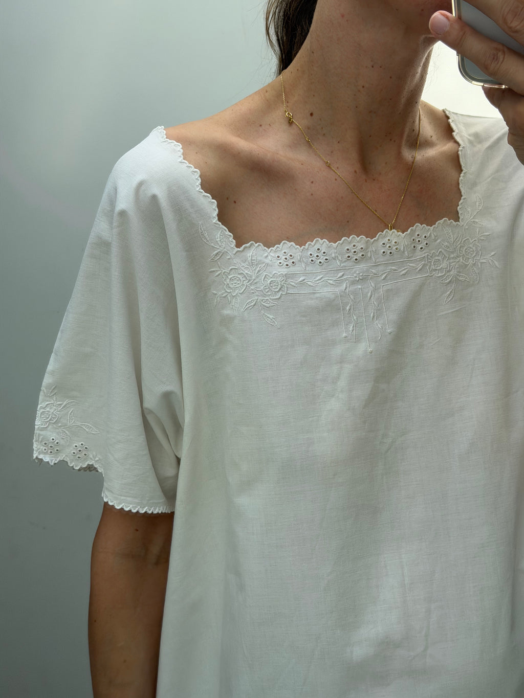 Antique white cotton nightgown