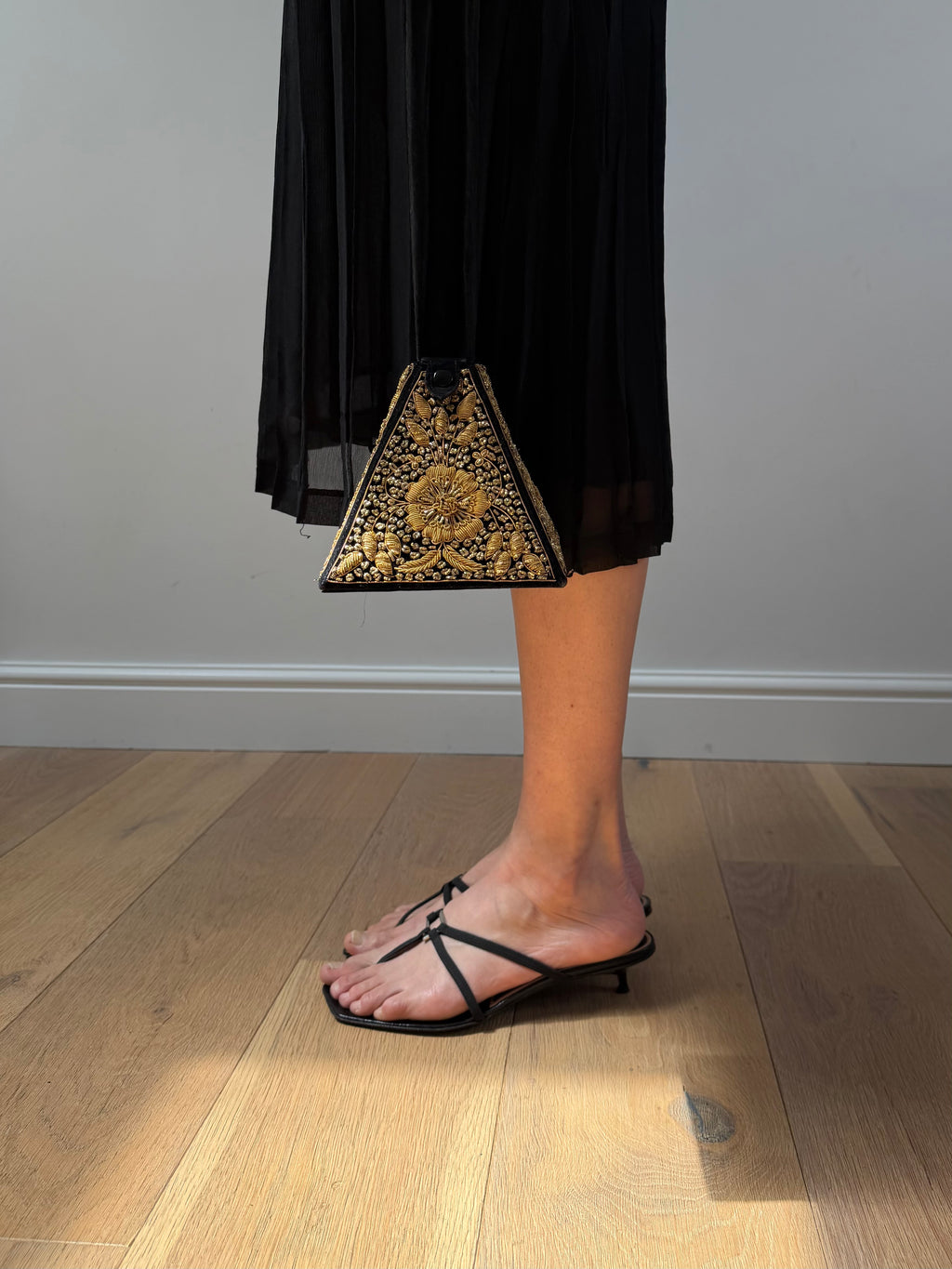 Embroidered Wrist Bag