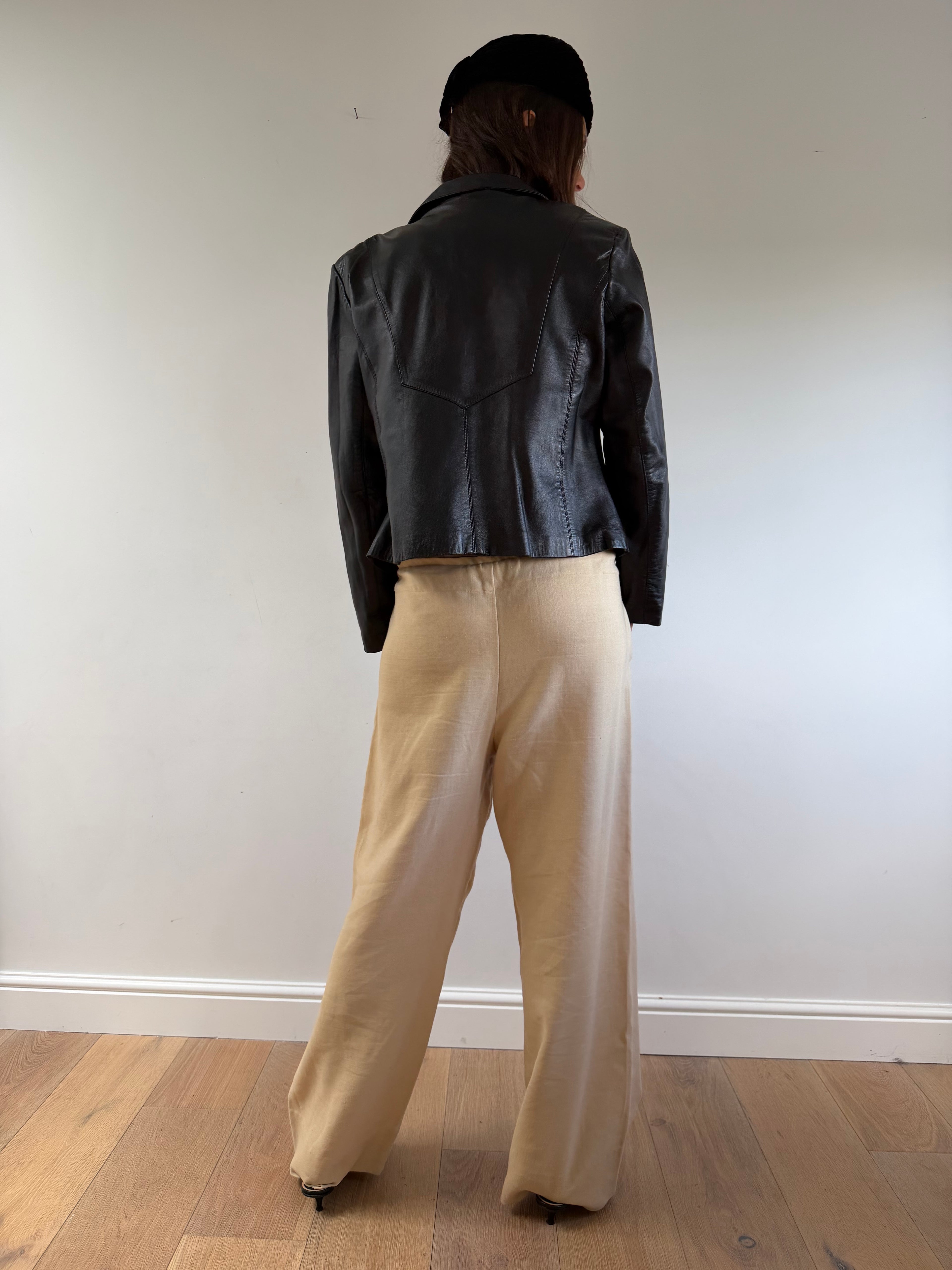 Leather Blazer Black
