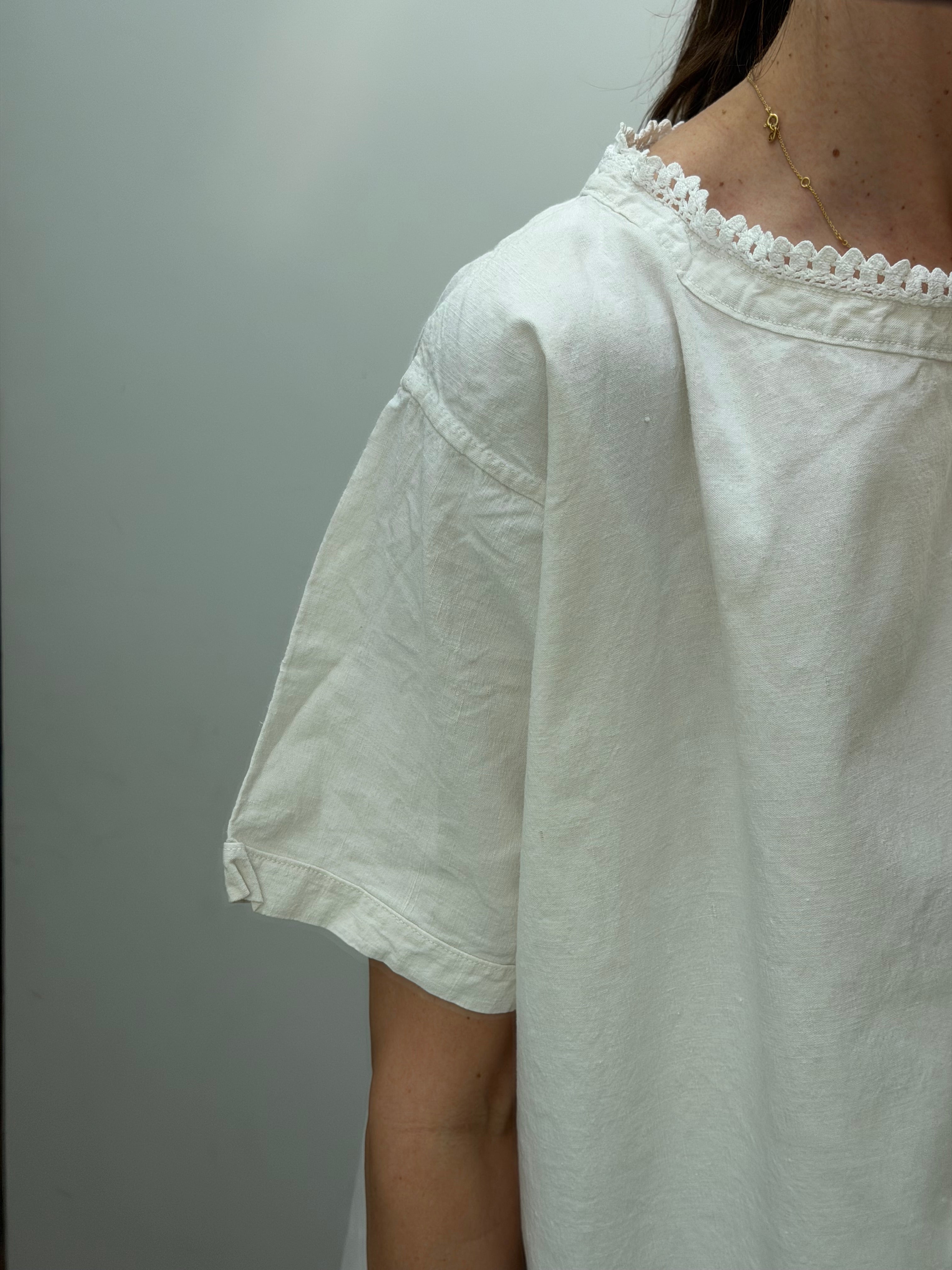 Antique white cotton nightgown
