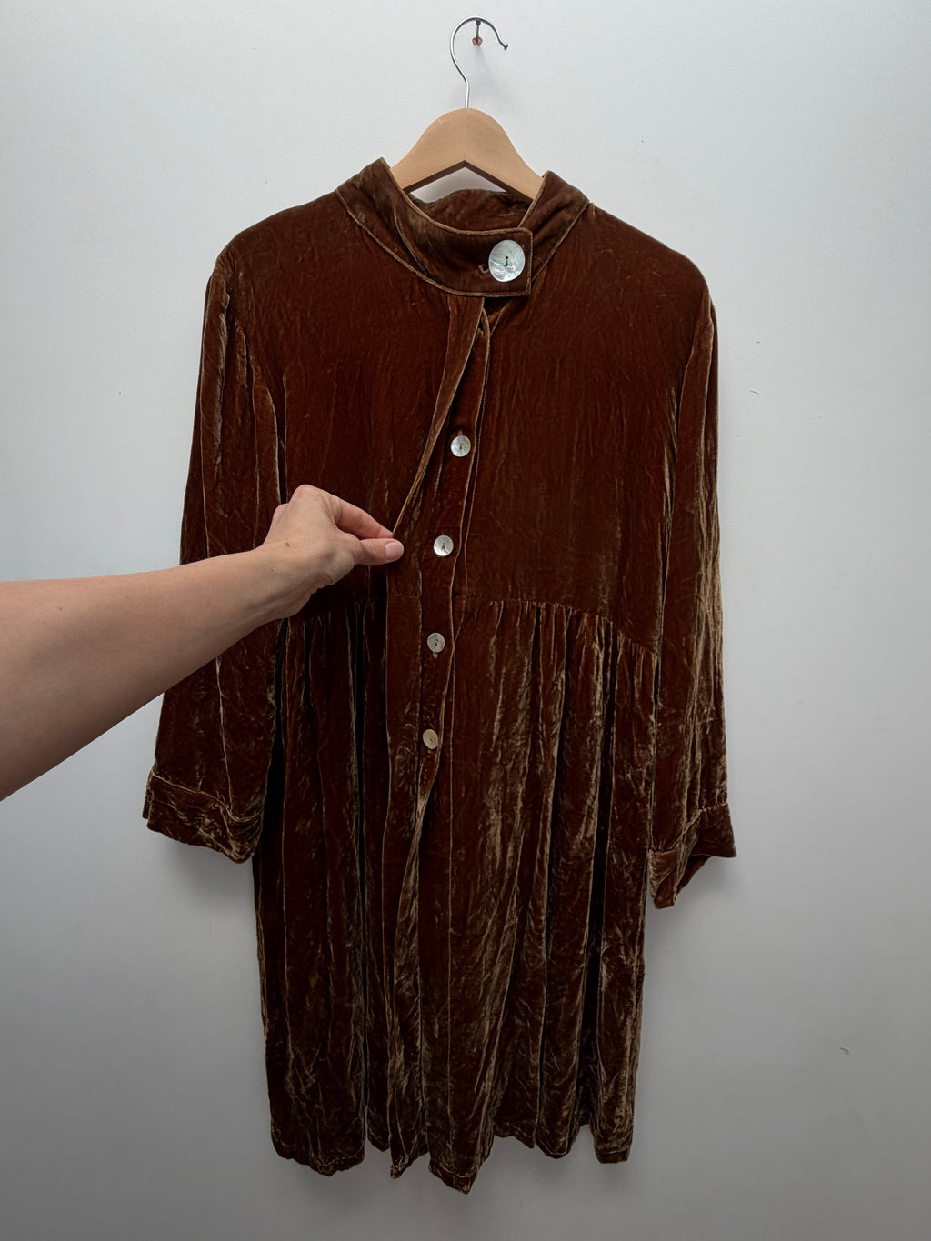 Silk Velvet Smock Dress