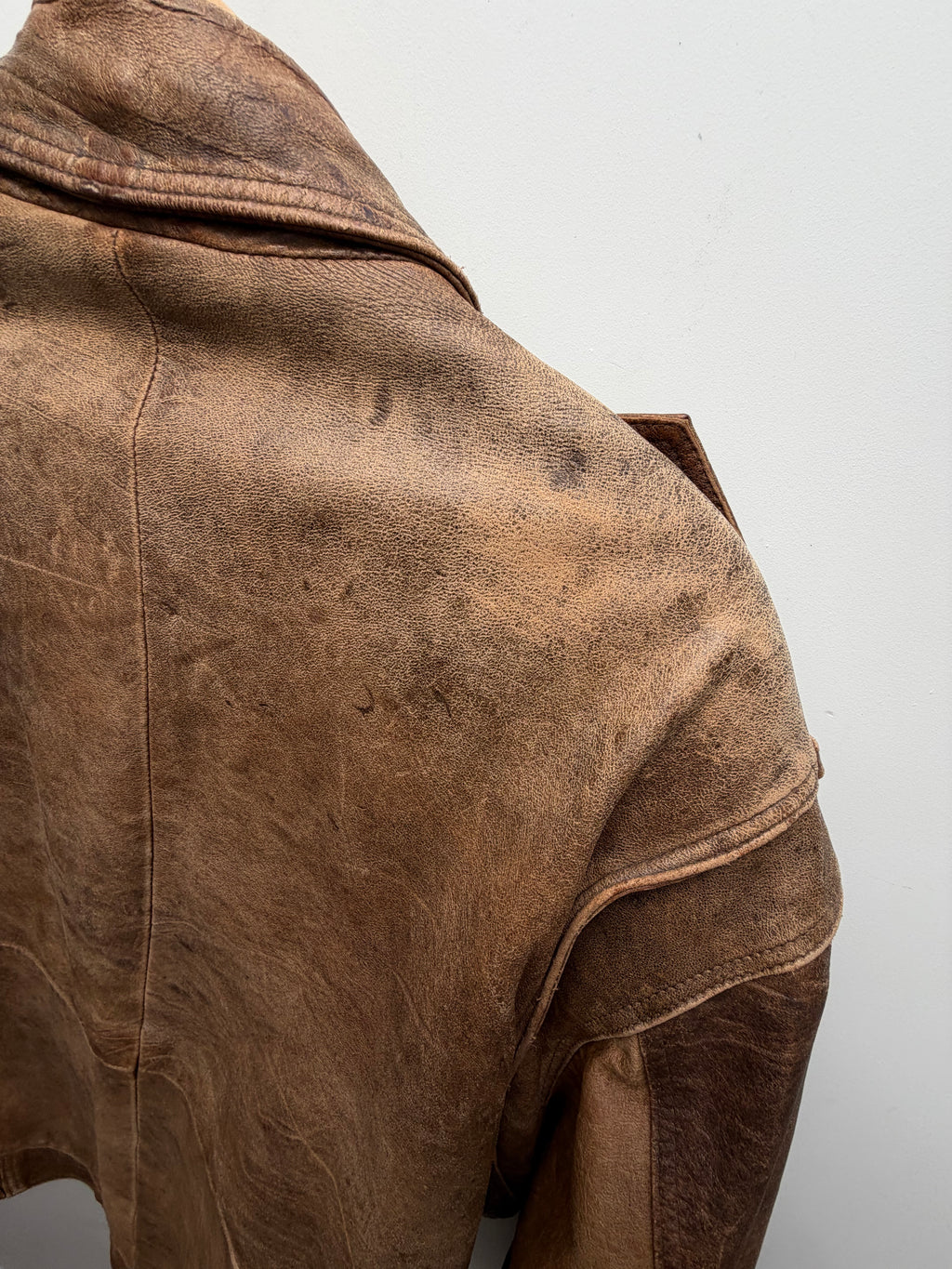 Vintage Brown Leather Bomber