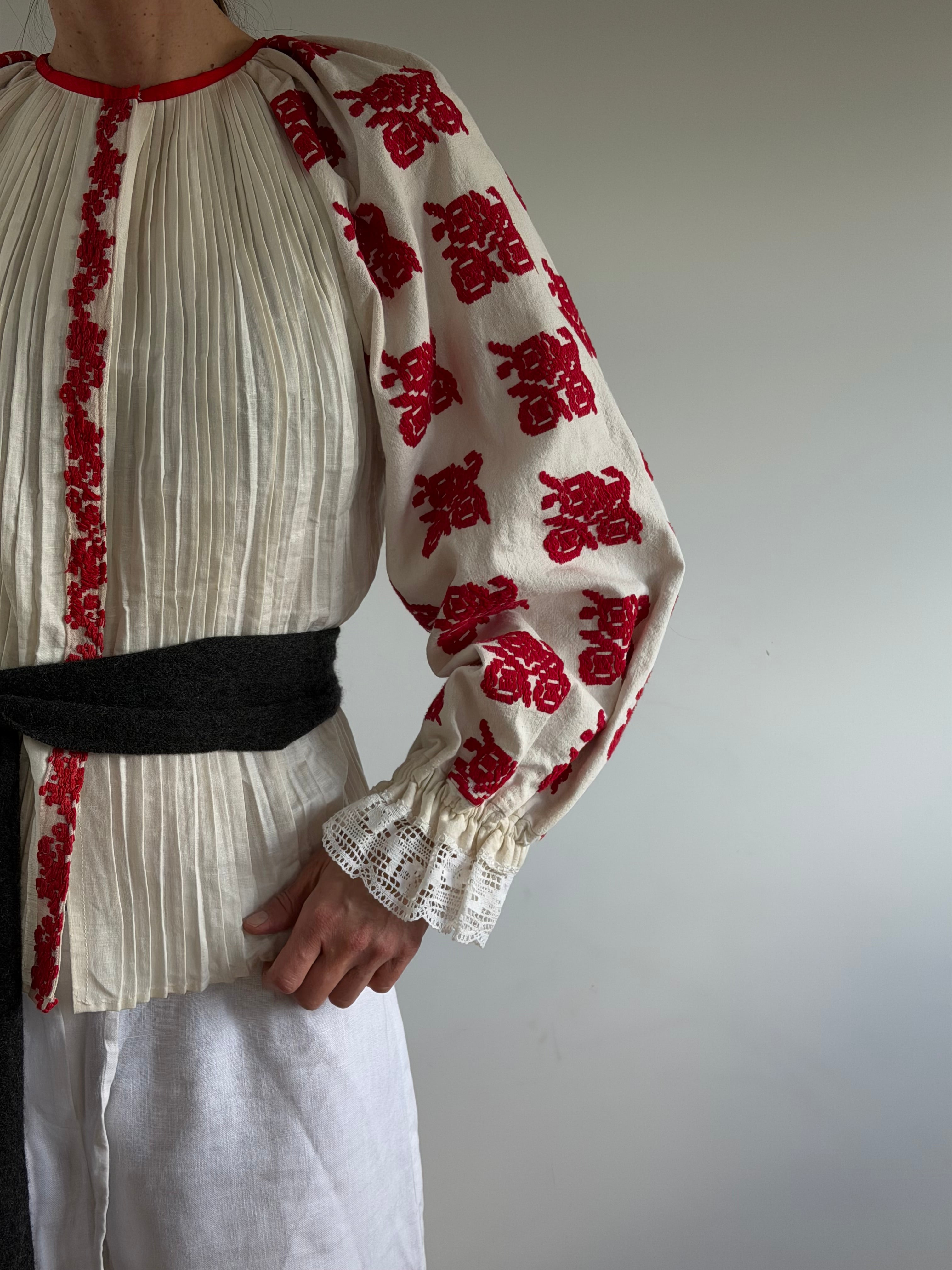 Antique Hungarian Embroidered Blouse
