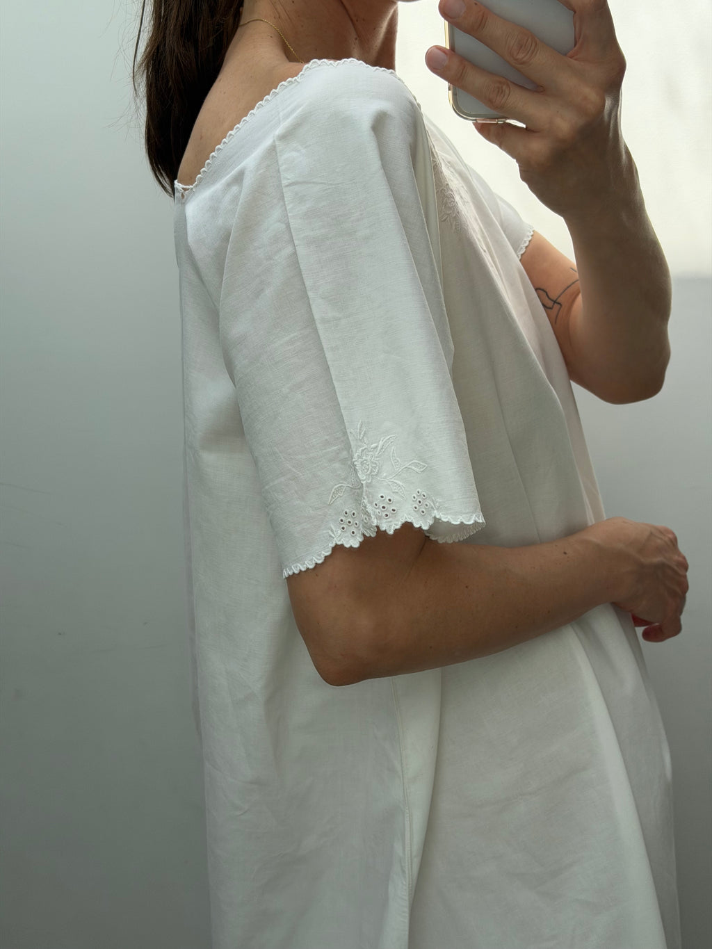 Antique white cotton nightgown