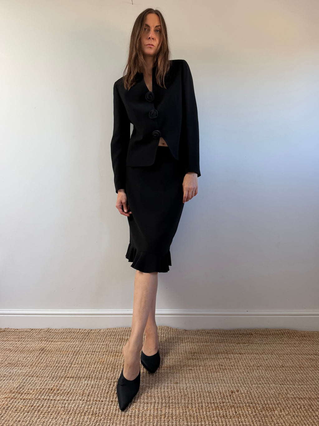 Vintage Black Skirt Suit