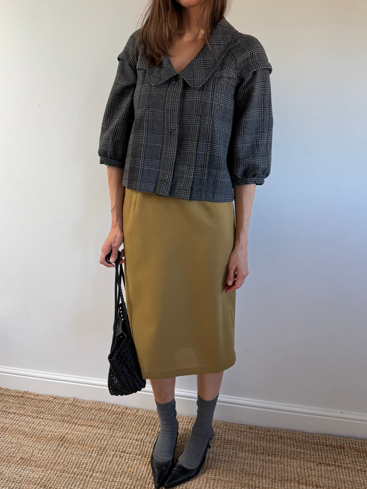 80s Wool Green Skirt