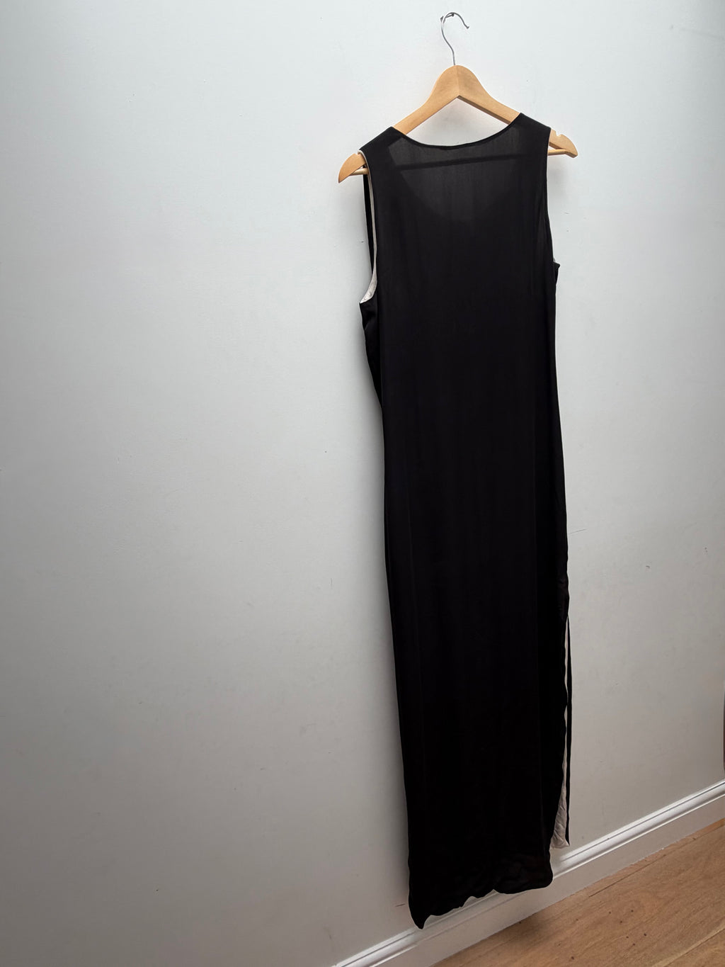 Two-Tone Silk Maxi Dress
