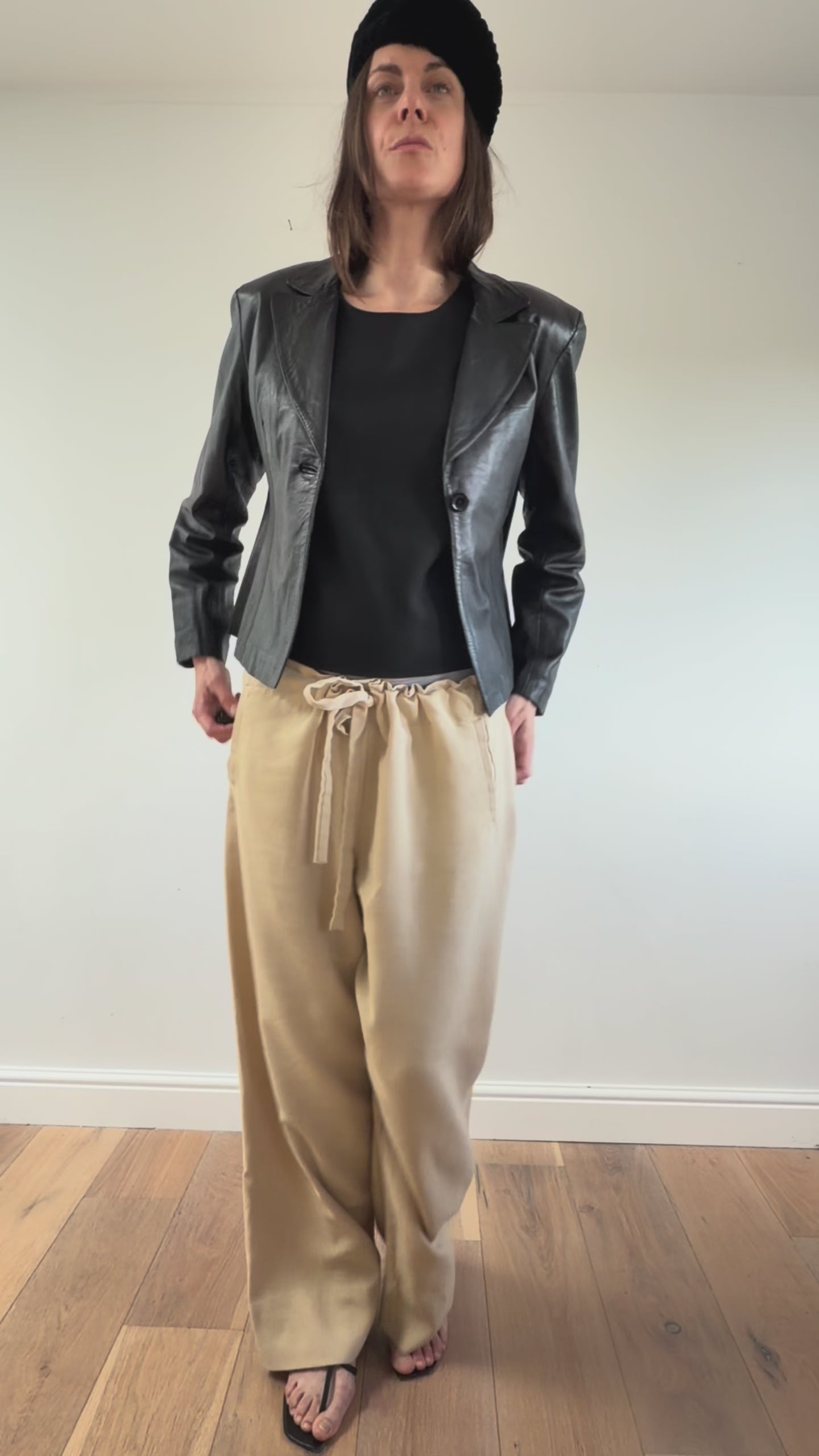Leather Blazer Black